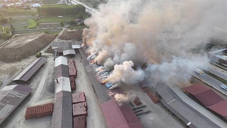 Tokat’ta tuğla fabrikasındaki yangın kontrol altında