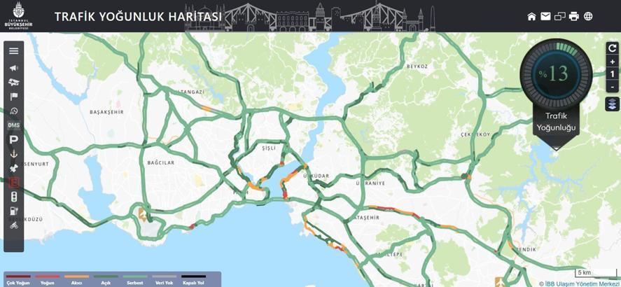 İstanbul - İstanbul'da trafik yoğunluğu yüzde 15