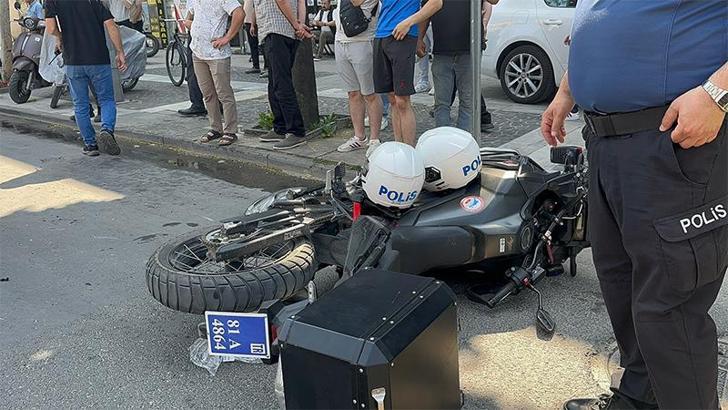 Düzce'de otomobille çarpışan motosikletteki 2 polis yaralandı