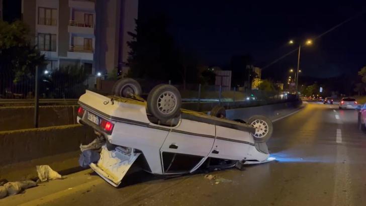 İstanbul - Kartal'da otomobil takla attı: 2 yaralı
