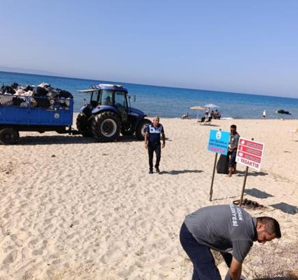 Saros Körfezi'nde bayram tatili sonrası 200 ton çöp toplandı