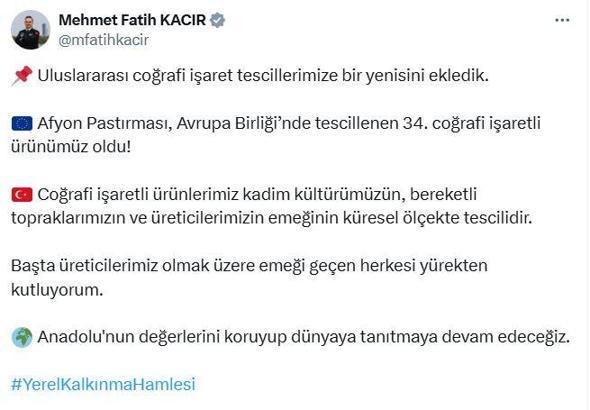 Afyon pastırmasına AB'den coğrafi işaret tescili