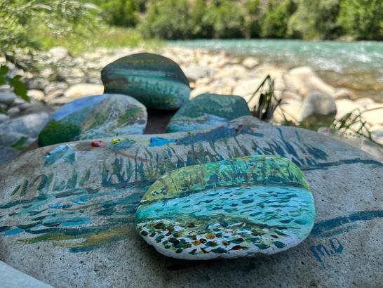 Munzur Vadisi’nden özenle topladığı taşlar, tuvali oldu / Ek fotoğraflar