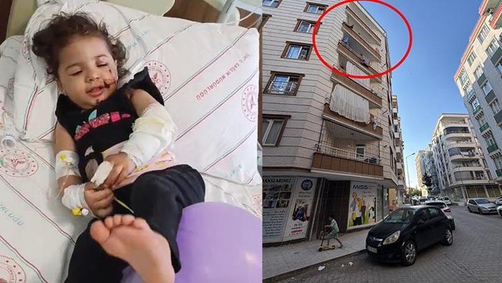 5'inci kattan otomobilin üzerine düşen Rabia Asel’in sağlık durumu iyiye gidiyor
