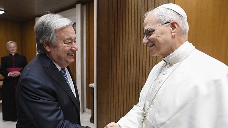 Papa 14’üncü Leo, BM Genel Sekreteri Guterres ile bir araya geldi