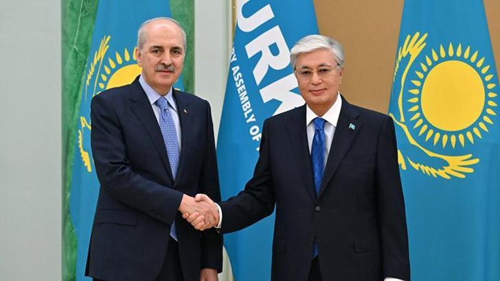 TBMM Başkanı Kurtulmuş, Kazakistan Cumhurbaşkanı Tokayev tarafından kabul edildi