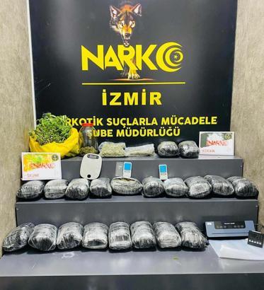 Torbacılara dağıtılmadan önce 22 kilo esrar ele geçirildi