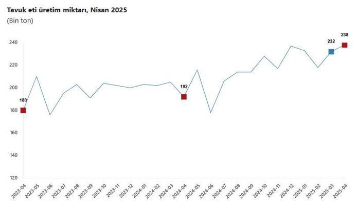 TÜİK: Tavuk eti üretimi arttı, yumurta ve süt üretimi azaldı