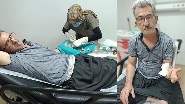 Karpuz keserken parmağını kesti