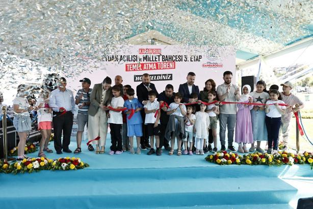 Karaburun'da meydan açıldı, millet bahçesi'nin 3'üncü etabı için temel atıldı