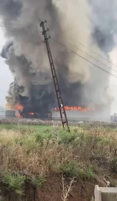 Mersin'de pamuk deposunda yangın