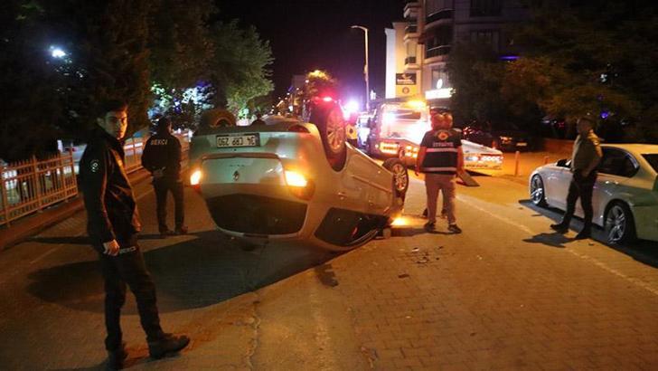 Kastamonu’da, kontrolden çıkan otomobil takla attı