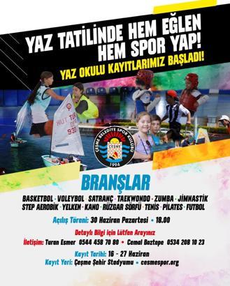 Çeşme Belediye Spor Kulübü Yaz Spor Okulu başvuruları başladı