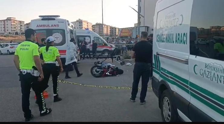 Gaziantep’te otomobille çarpışan motosiklet sürücüsü öldü
