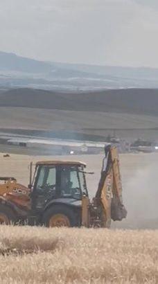 Çorum’da ekili arazideki yangın söndürüldü