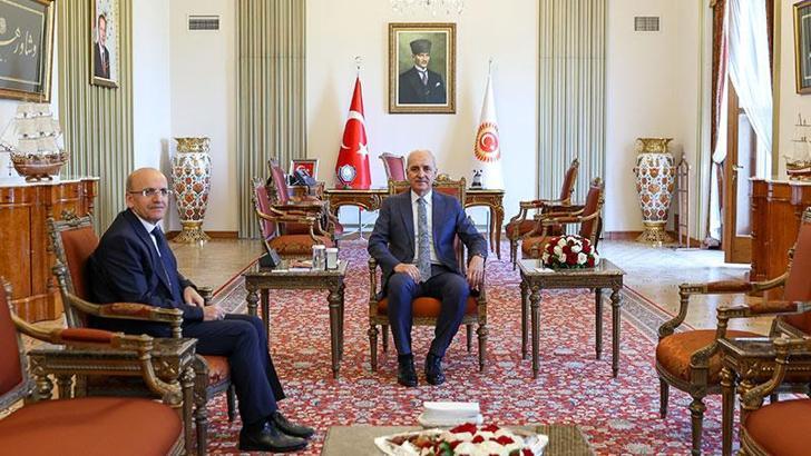 TBMM Başkanı Kurtulmuş, Bakan Şimşek'i kabul etti