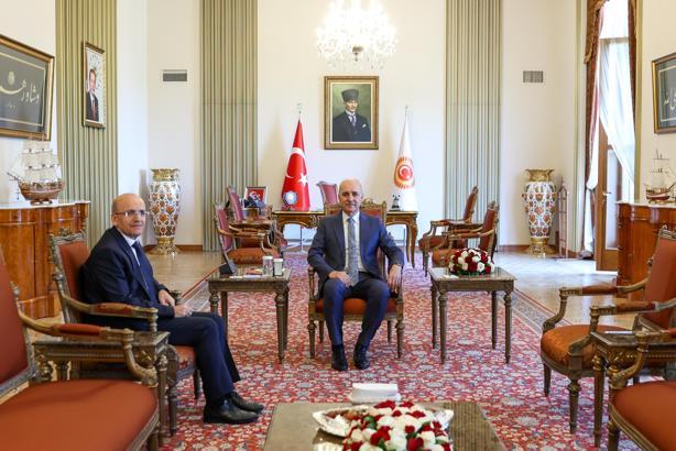 TBMM Başkanı Kurtulmuş, Bakan Şimşek'i kabul etti