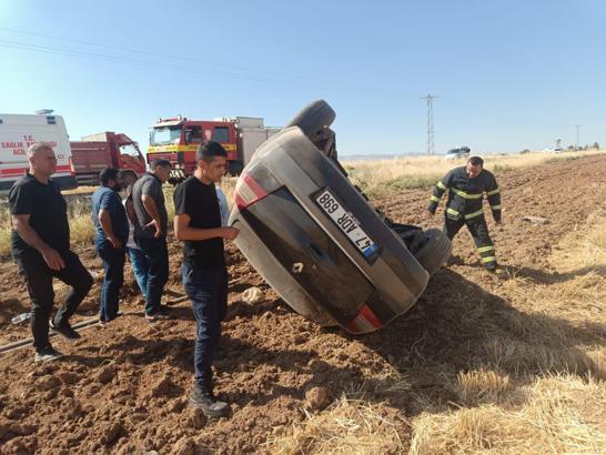 Mardin'de otomobil takla attı; sürücü ile kızı yaralandı