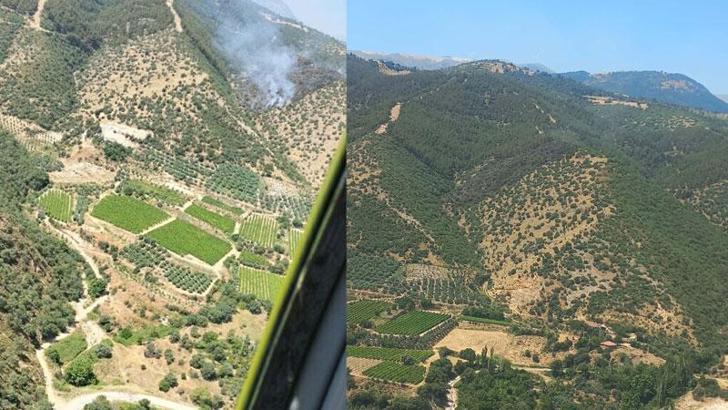 Manisa'da çıkan makilik yangını kontrol altında