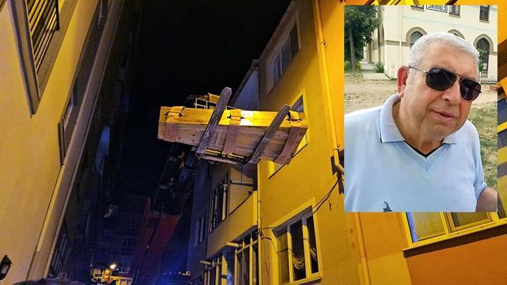 Çatı katındaki dairesinde ölü bulundu, vinçle alındı