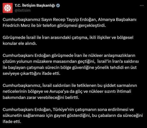 Cumhurbaşkanı Erdoğan, Almanya Başbakanı Merz ile görüştü