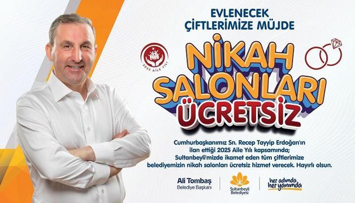 Sultanbeyli Belediyesi, nikah salonlarının ücretsiz hizmet vereceğini açıkladı