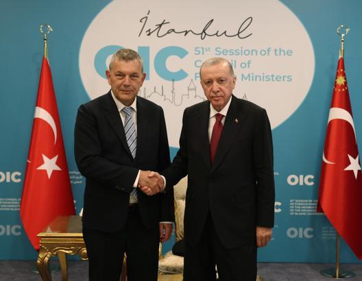 İstanbul - Cumhurbaşkanı Erdoğan, BM UNRWA Genel Komiseri Philippe Lazzarini’yi kabul etti