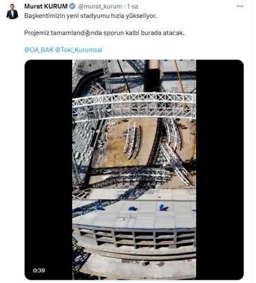 Bakanlar Kurum ve Bak'tan '19 Mayıs Stadyumu' paylaşımı