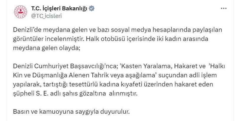 Denizli'de belediye otobüsünde 2 yolcunun kavga anı kamerada (2)