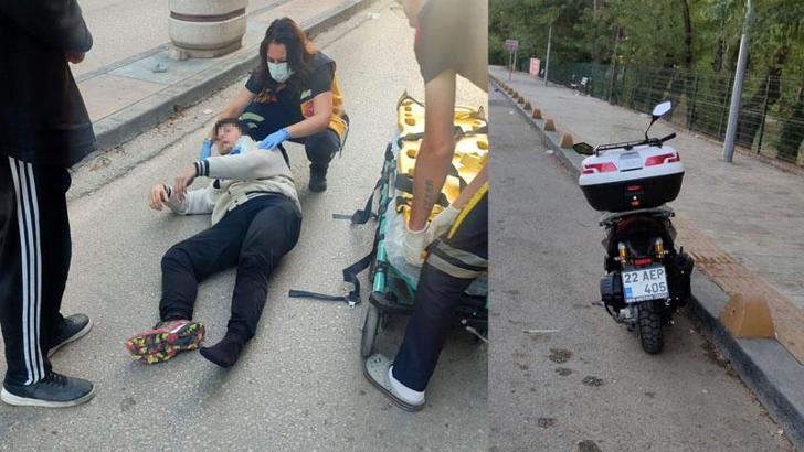 Sokak köpeklerinin saldırdığı motosiklet sürücüsü düşerek yaralandı
