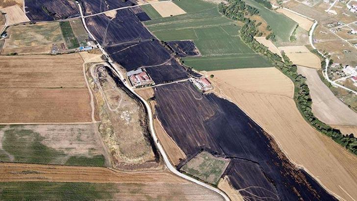 Tekirdağ'da yangında 400 dönüm buğday ekili tarla zarar gördü