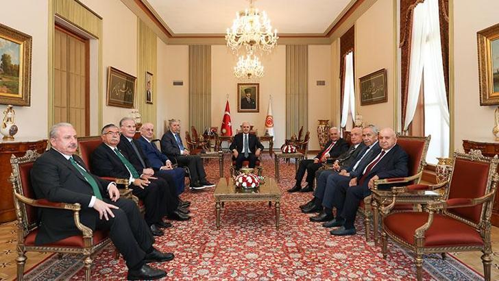 TBMM Başkanı Kurtulmuş, eski meclis başkanlarını kabul etti