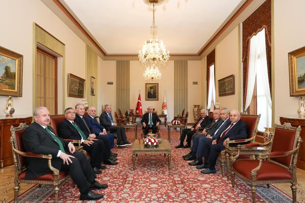 TBMM Başkanı Kurtulmuş, eski meclis başkanlarını kabul etti