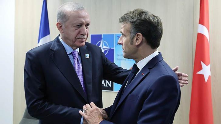 Cumhurbaşkanı Erdoğan, Fransa Cumhurbaşkanı Macron ile görüştü