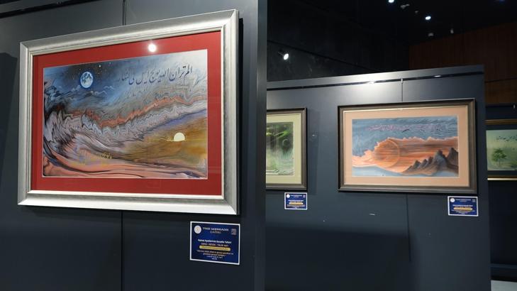 3 sanatın birleştirildiği 'Kainat Ayetlerinin Sanatla Tefsiri' sergisi festivalde