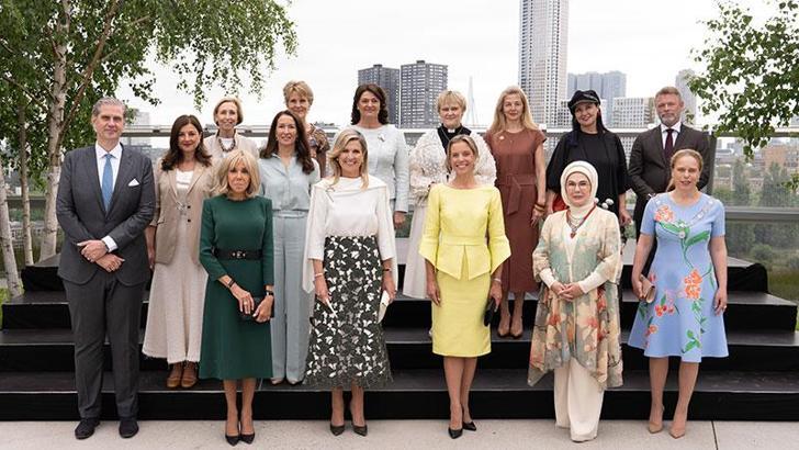 Emine Erdoğan, Hollanda Kraliçesi Cerruti'nin ev sahipliğinde lider eşleriyle bir araya geldi