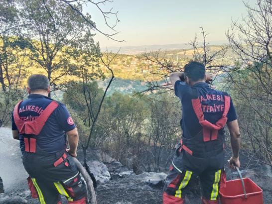 Orman yangını 2 saatte söndürüldü