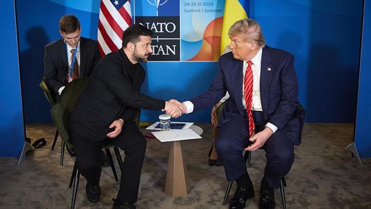 Ukrayna Devlet Başkanı Zelenskiy ile ABD Başkanı Trump, Lahey’de görüştü