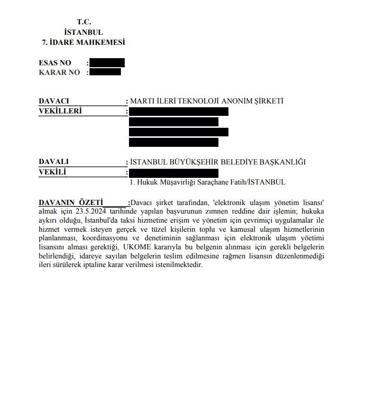 Martı, mahkeme kararıyla e-ulaşım lisansı aldı