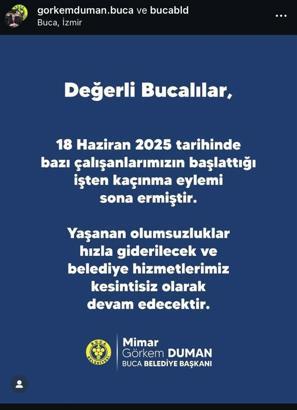 Buca'da belediye işçilerinin grevi sona erdi