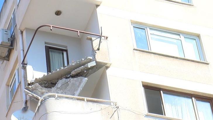 Maltepe'de 9 katlı binada balkon çöktü