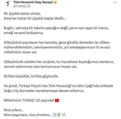 TUSAŞ 52 yaşında