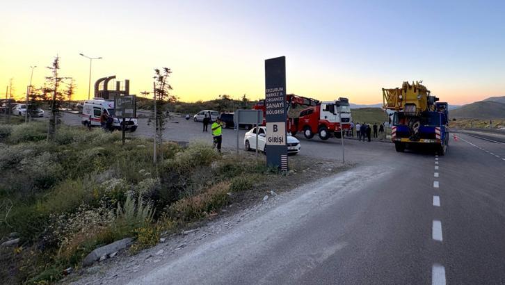 Erzurum'da, devrilen vincin operatörü öldü