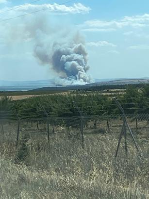 Çanakkale’de tarım arazisinde yangın