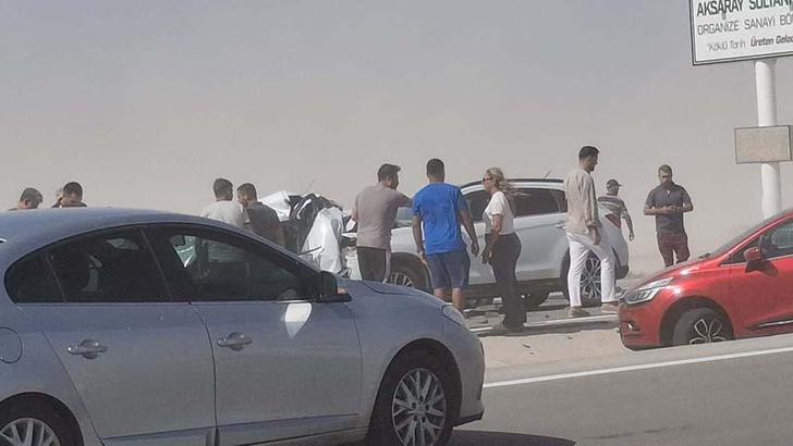 Aksaray'da kum fırtınası zincirleme kazaya neden oldu: 11 yaralı