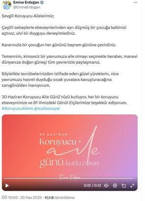 Emine Erdoğan, 'Koruyucu Aile Günü'nü kutladı
