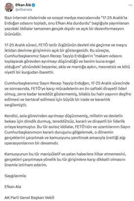 AK Parti'li Ala: Cumhurbaşkanımız, FETÖ'nün bertaraf edilmesi için büyük bir irade sergilemiştir