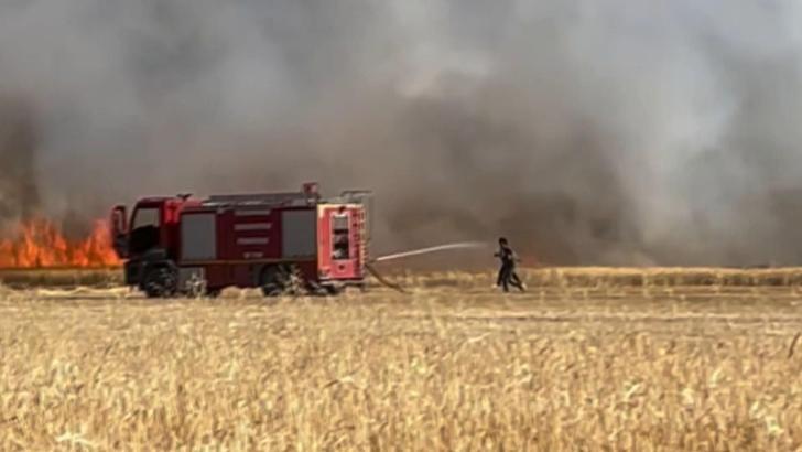 Elazığ’da ekili arazide yangın