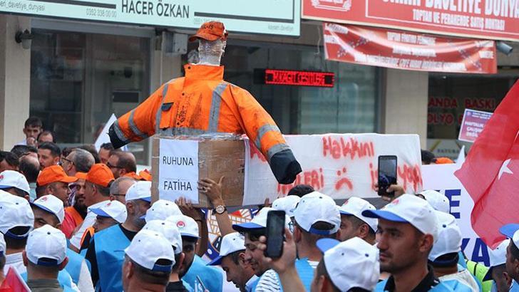 Kayseri’de kamu işçilerinden tabutlu eylem