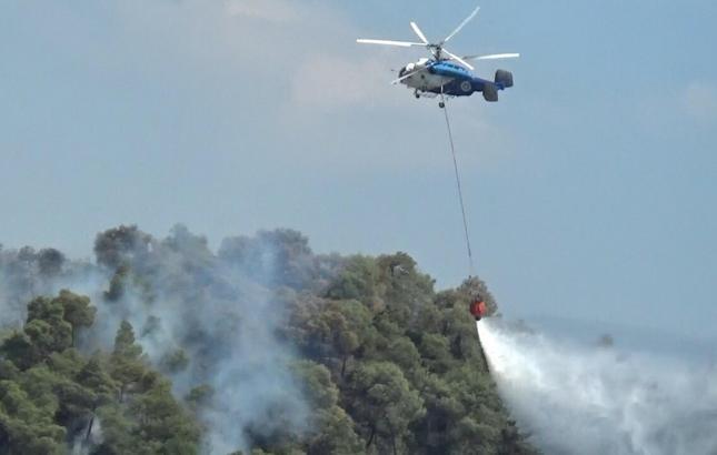 Manisa'da çöplük yangını ormana sıçradı (4)